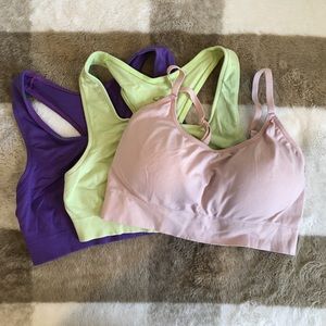 Champion Wireless Sports Bras Pink Purple Yellow M